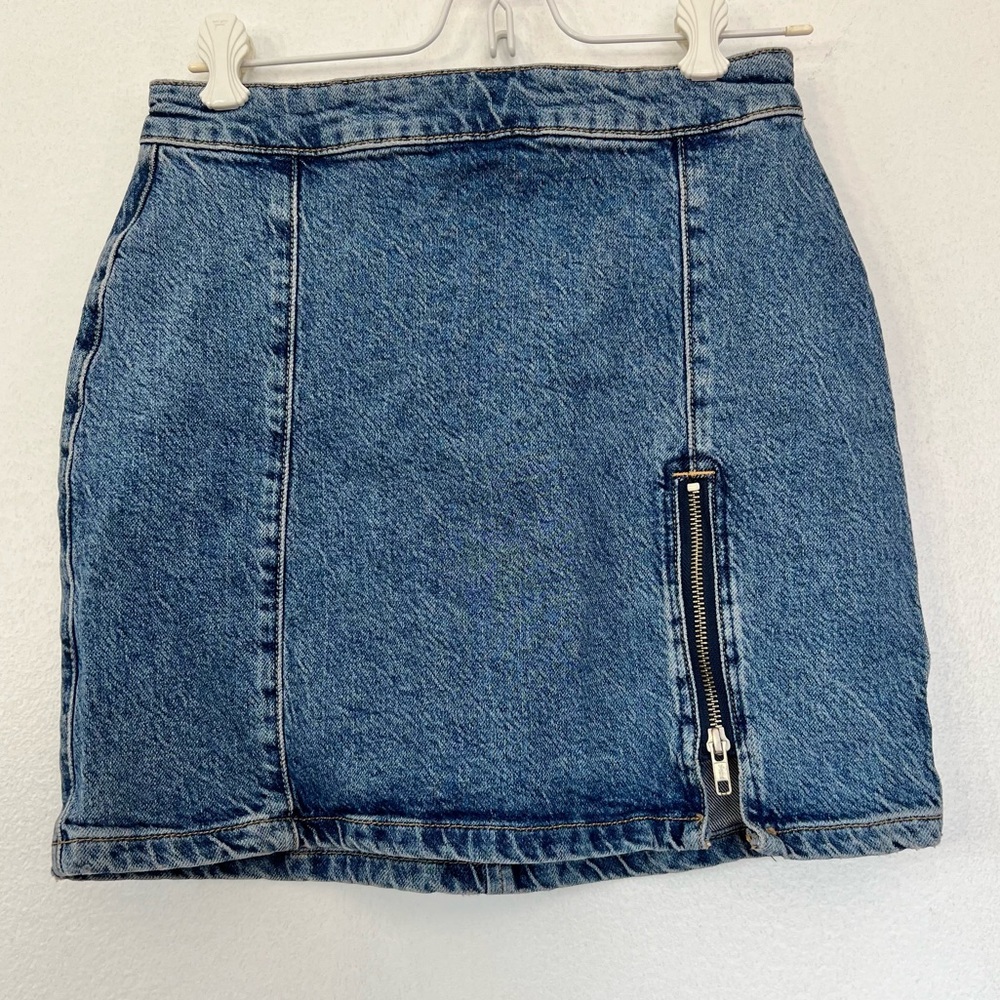 Free People We The Free Midgnight Magic Denim Skirt Sz 4 - Picture 3 of 10